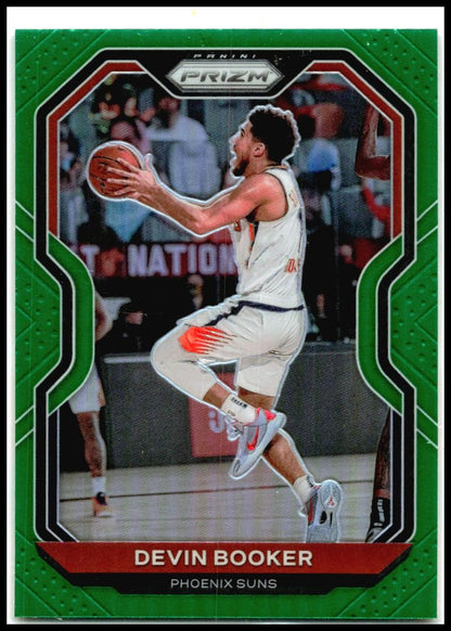 2020-21 Panini Prizm Green Prizms #214 Devin Booker Phoenix Suns
