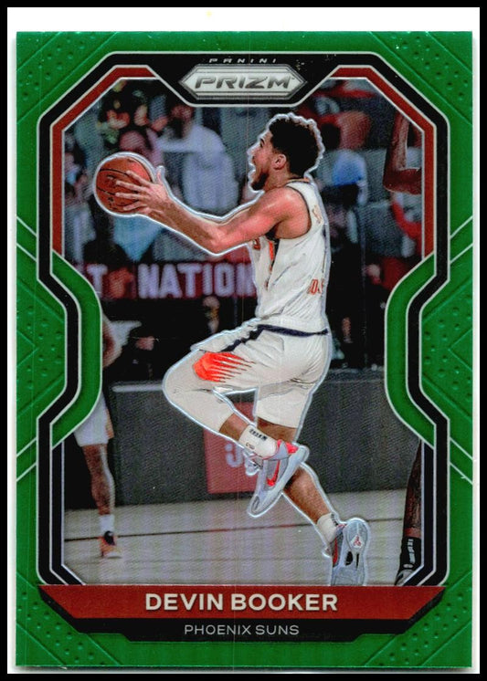 2020-21 Panini Prizm Green Prizms #214 Devin Booker Phoenix Suns
