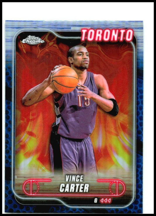 2024-25 Topps Chrome Blue Basketball Refractor #54 Vince Carter Toronto Raptors