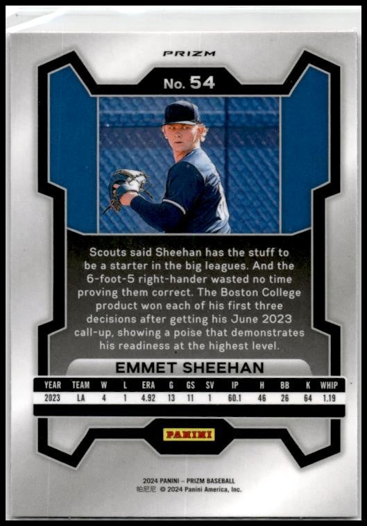2024 Panini Prizm Ruby Wave Prizms #54 Emmet Sheehan Los Angeles Dodgers