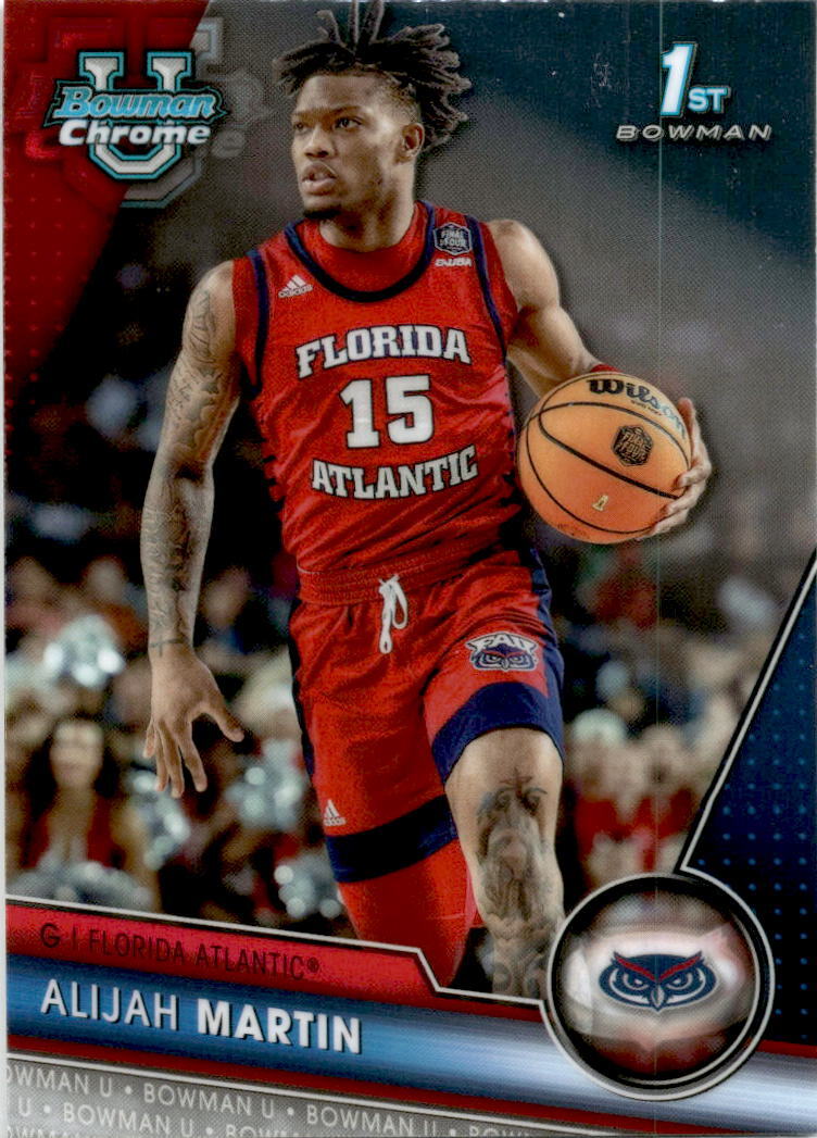 2023-24 Bowman University Chrome #59 Alijah Martin Florida Atlantic Owls