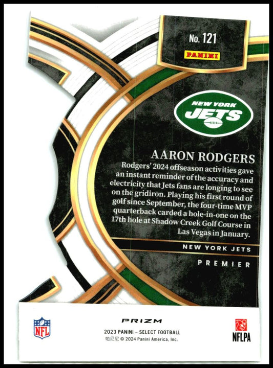 2023 Panini Select Red and Yellow Prizms Die Cuts #121 Aaron Rodgers Jets