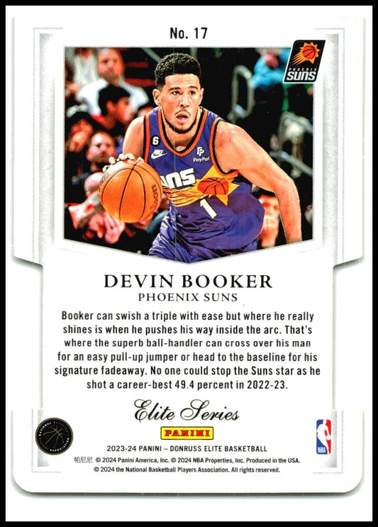 2023-24 Donruss Elite Elite Series Orange Die Cut #17 Devin Booker Phoenix Suns