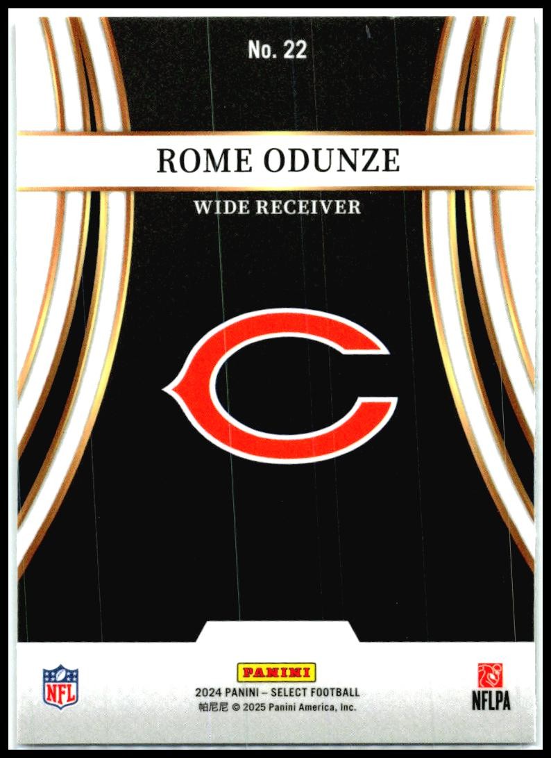 2024 Panini Select Turbocharged #22 Rome Odunze Chicago Bears
