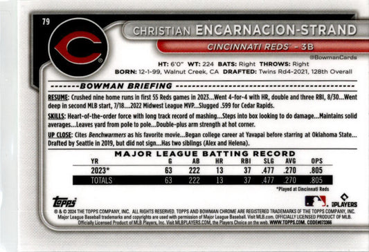 2024 Bowman Chrome Green Mojo #79 Christian Encarnacion-Strand Cincinnati Reds