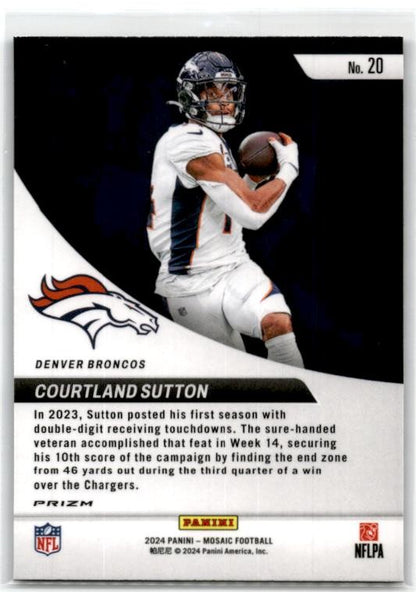 2024 Panini Mosaic Elevate Mosaic #20 Courtland Sutton Denver Broncos