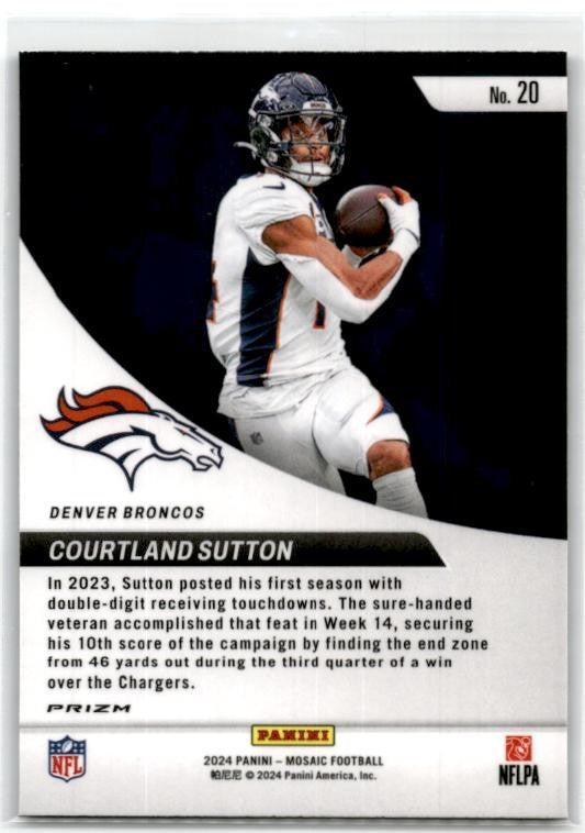 2024 Panini Mosaic Elevate Mosaic #20 Courtland Sutton Denver Broncos