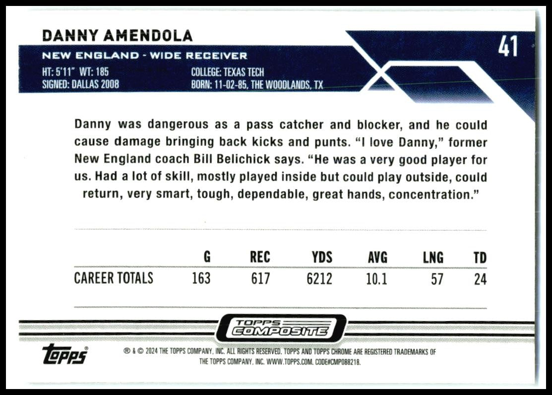 2023 Topps Composite #41 Danny Amendola New England Patriots