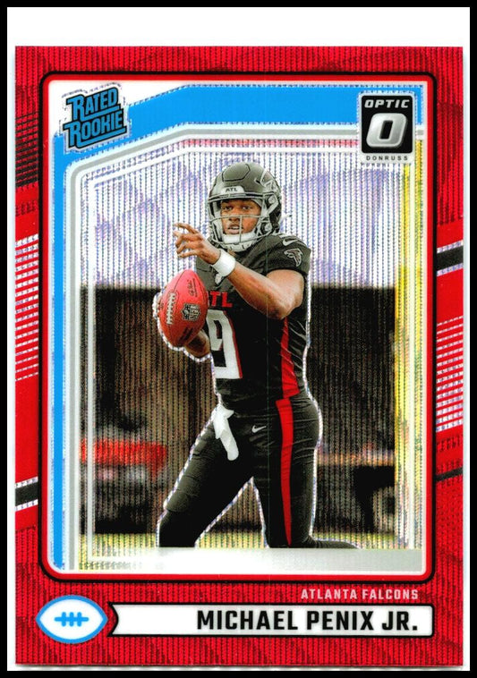 2024 Donruss Optic Rated Rookies Preview Red Wave #308 Michael Penix Jr. Rookie