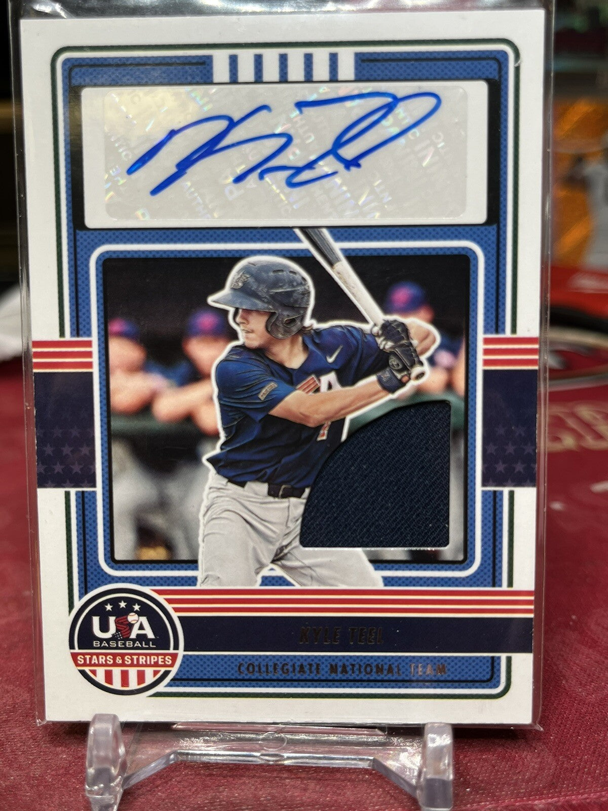 2023 PANINI STARS AND STRIPES USA #CNTS-KT KYLE TEEL AUTO Rookie Blue Ink