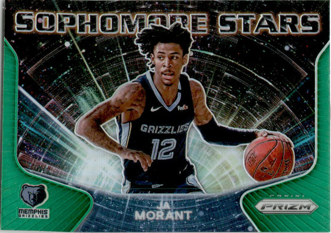 2020-21 Panini Prizm Sophomore Stars Prizms Green #10 Ja Morant Grizzlies