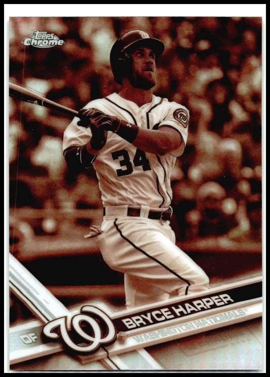 2017 Topps Chrome Sepia #48 Bryce Harper Washington Nationals