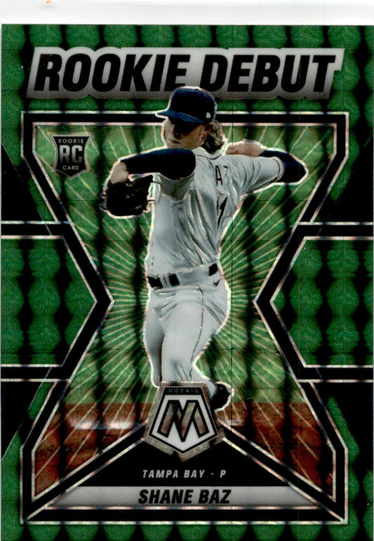 2022 Panini Mosaic Green Prizm #RD-9 Shane Baz Tampa Bay Rays