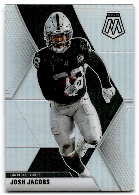 2020 Panini Mosaic Playoff Absolute Memorabilia Silver Sample Josh Jacobs Las