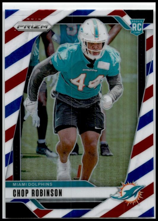 2024 Panini Prizm Red White and Blue #319 Chop Robinson Rookie Miami Dolphins