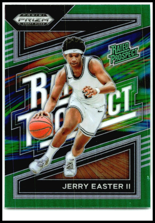 2024 Panini Prizm Draft Picks Rated Prospect Prizms Green #9 Jerry Easter II USC