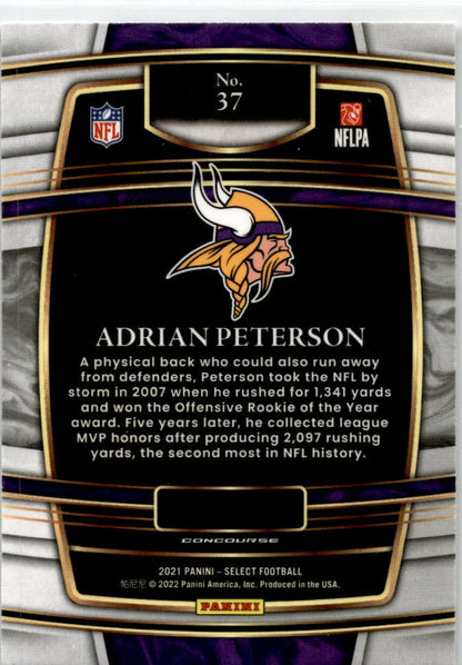 2021 Panini Select #37 Adrian Peterson Minnesota Vikings