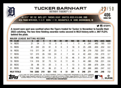 2022 Topps Mother’s Day Hot Pink  #406 Tucker Barnhart 22/50