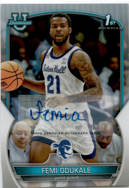 2022-23 Bowman University Chrome Auto Refractor #20 Femi Odukale Auto /499