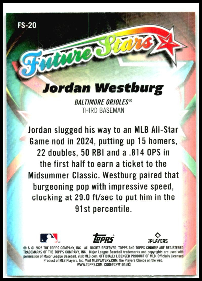 2025 Topps Chrome Future Stars Logofractor #FS-20 Jordan Westburg Orioles
