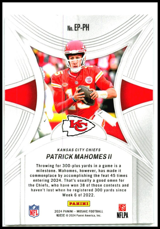 2024 Panini Mosaic Epic Performers #EP-PH Patrick Mahomes II Kansas City Chiefs