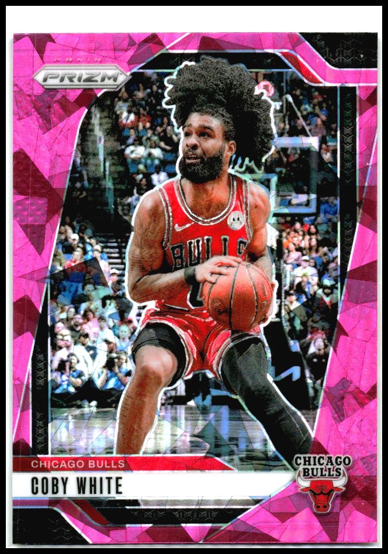 2024-25 Panini Prizm Prizms Pink Ice #70 Coby White Chicago Bulls