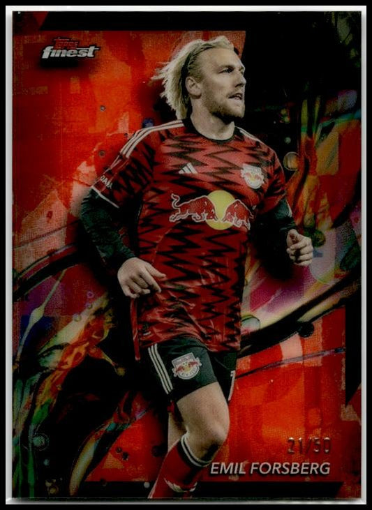 2024 Topps Finest MLS Orange Refractors #/50 #70 Emil Forsberg