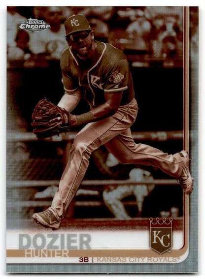 2019 Topps Chrome Sepia Refractor Hunter Dozier Kansas City Royals #166