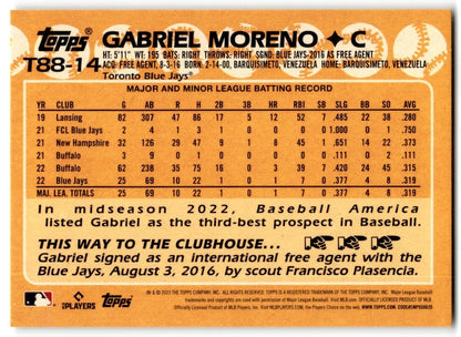 2023 1998 Topps 35th Anniversary #T88-14 Gabriel Moreno Rookie  Blue Jays