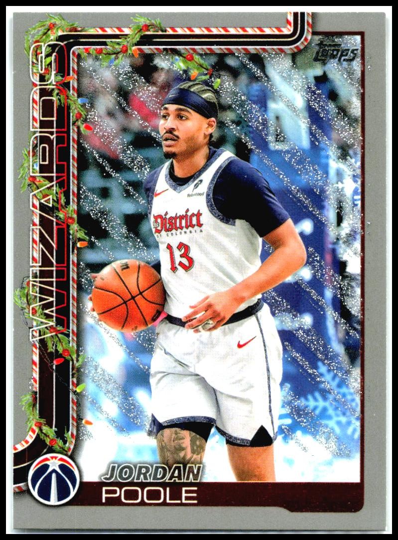 2025-26 Topps Holiday Glitter Holiday #H73 Jordan Poole Washington Wizards