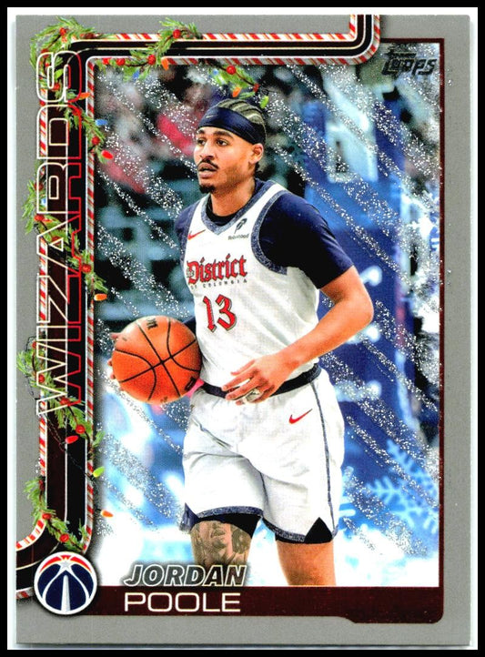 2025-26 Topps Holiday Glitter Holiday #H73 Jordan Poole Washington Wizards