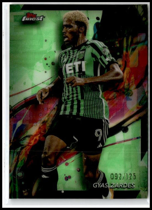 2024 Topps Finest MLS Neon Green Refractors /125 #85 Gyasi Zardes Austin FC