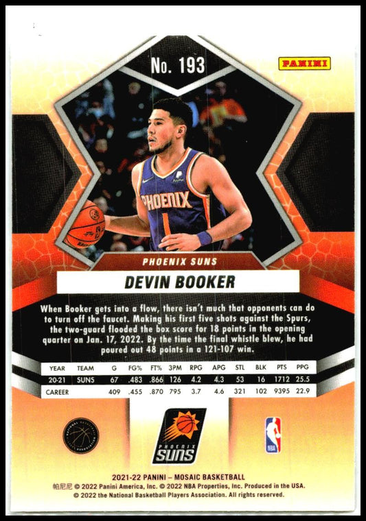 2021-22 Panini Mosaic #193 Devin Booker Phoenix Suns