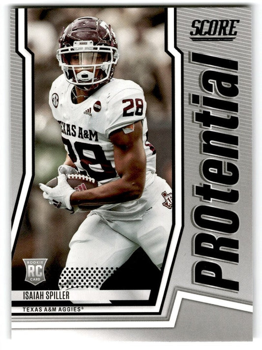 2022 Score Protential Isaiah Spiller Rookie Texas A&M Aggies #P-IS