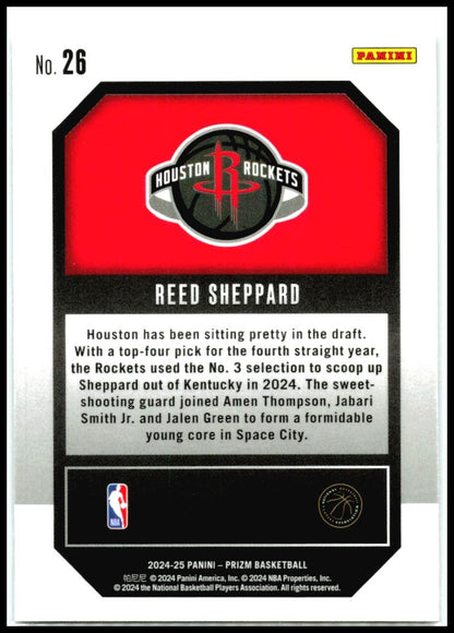 2024-25 Panini Prizm Emergent #26 Reed Sheppard Houston Rockets