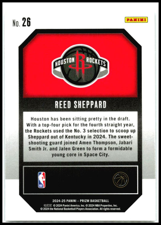 2024-25 Panini Prizm Emergent #26 Reed Sheppard Houston Rockets