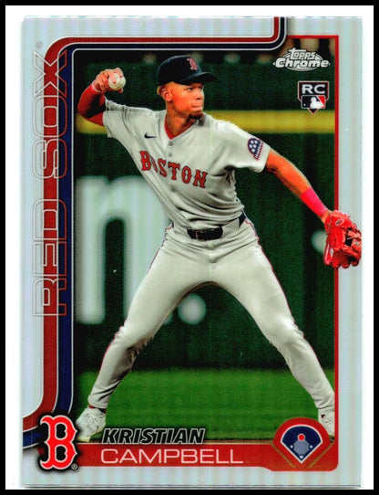 2025 Topps Chrome Refractors #171 Kristian Campbell Rookie Boston Red Sox