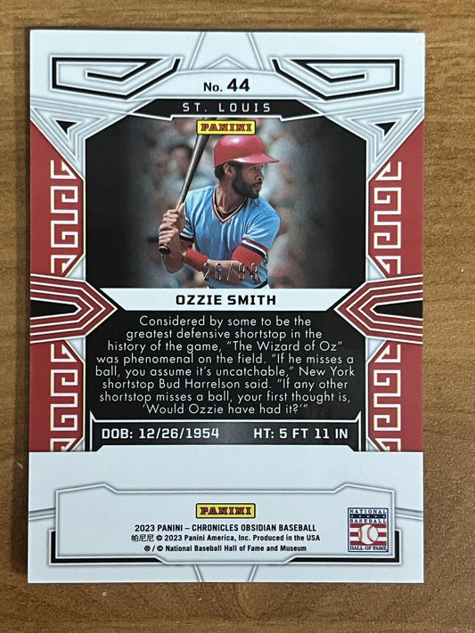 2023 Panini Chronicles Obsidian Electric Etch Carolina Blue #44 Ozzie Smith