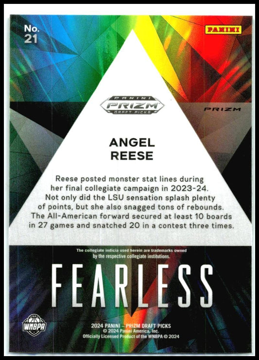 2024 Panini Prizm Draft Picks Fearless #21 Angel Reese Sky
