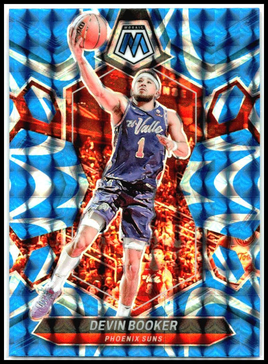 2023-24 Panini Mosaic Reactive Blue #125 Devin Booker Phoenix Suns