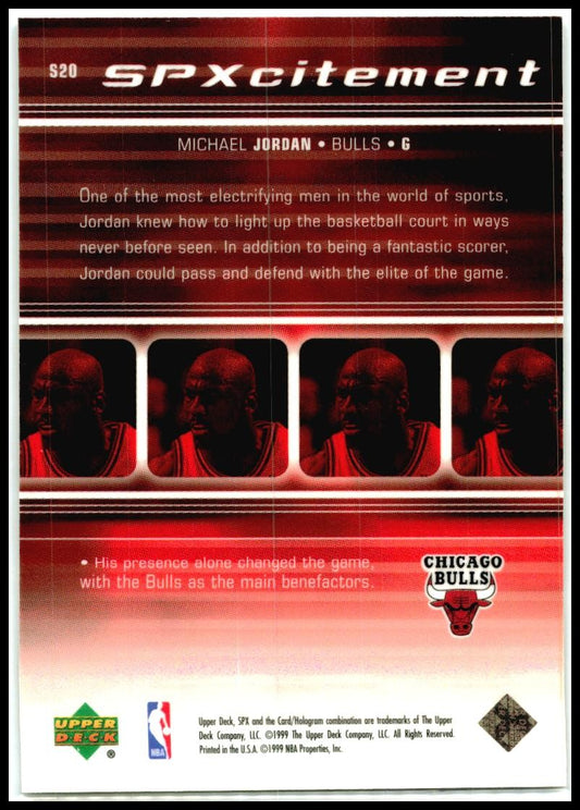 1999-00 SPx SPxcitement #S20 Michael Jordan Chicago Bulls