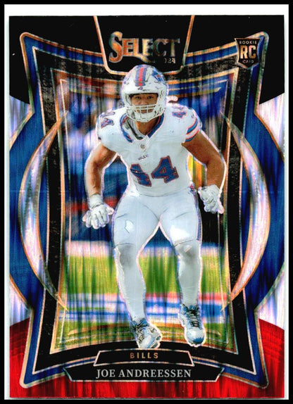 2024 Panini Select Black & Red Prizm Shock #20 Joe Andreessen Rookie Bills