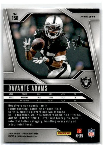 2024 Panini Prizm Red White and Blue #150 Davante Adams Las Vegas Raiders