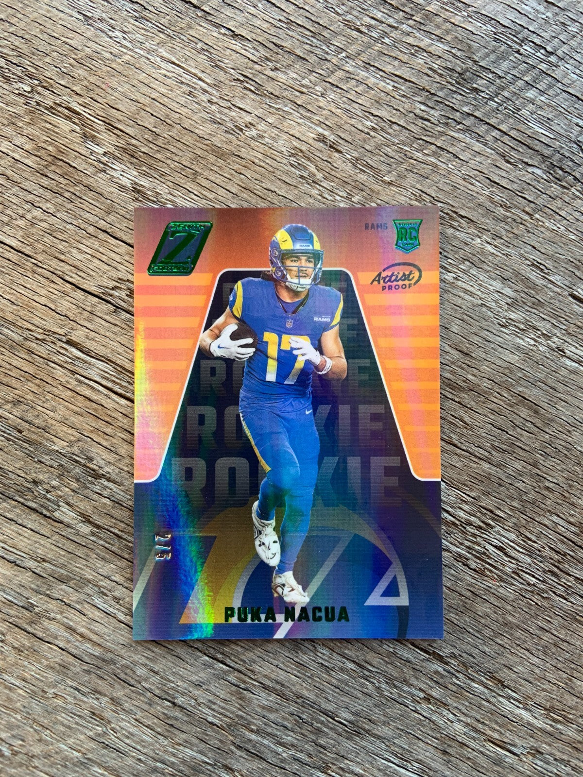 2023 Panini Zenith Puka Nacua Rookie Artist Proof Green  /5 SP Los Angeles Rams