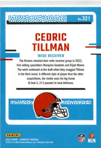 2023 Donruss #321 Cedric Tillman Rookie Cleveland Browns