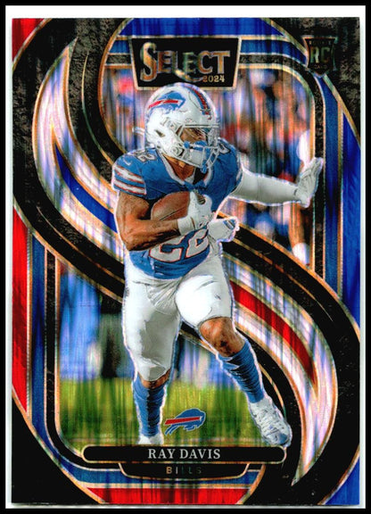 2024 Panini Select Red & Blue Prizm Shock #189 Ray Davis Rookie Buffalo Bills