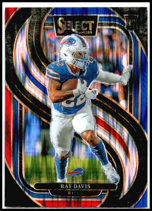 2024 Panini Select Red & Blue Prizm Shock #189 Ray Davis Rookie Buffalo Bills