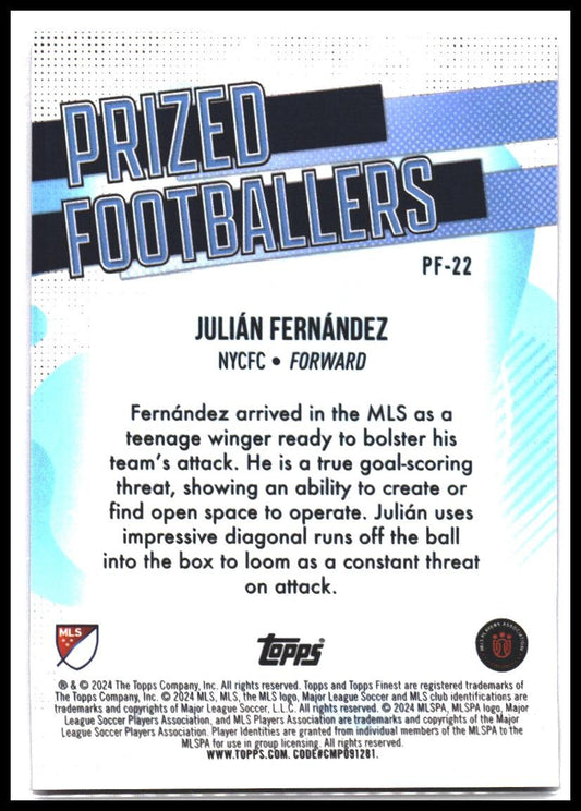 2024 Finest MLS #PF-22 Julián Fernández Prized Footballers