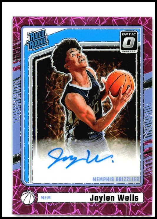 2024-25 Donruss Optic Auto Pink Velocity /79 #327 Jaylen Wells