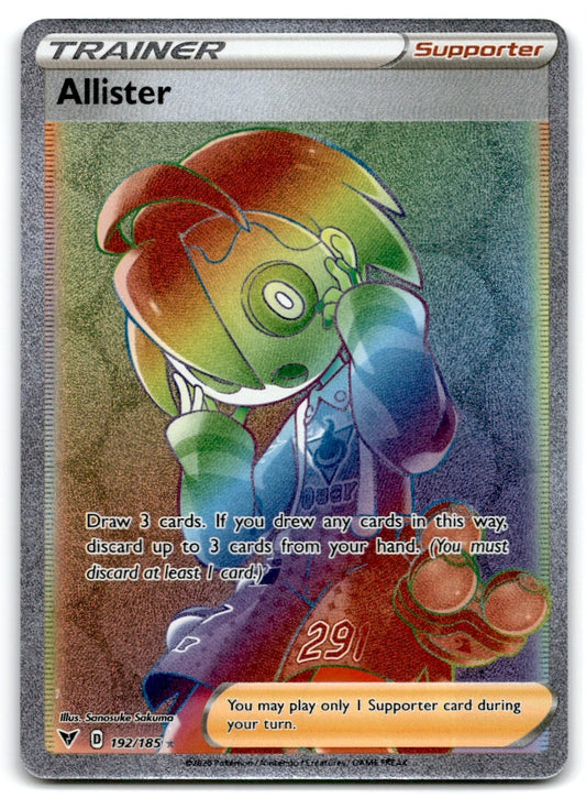 2020 Sword & Shield - Vivid Voltage Allister Rare Rainbow #192